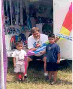 Working with kids having their first kite experiences from our mobile  kite shop